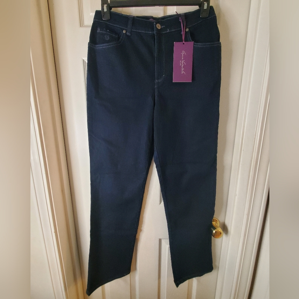 NWT Gloria Vanderbilt Womens 10 Amanda Classic Fit Stretch Dark Rinse Wash Denim